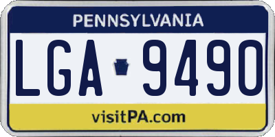 PA license plate LGA9490