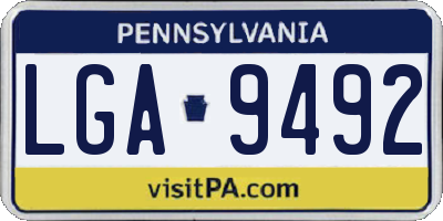 PA license plate LGA9492