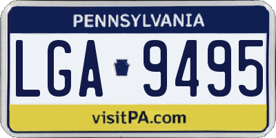 PA license plate LGA9495
