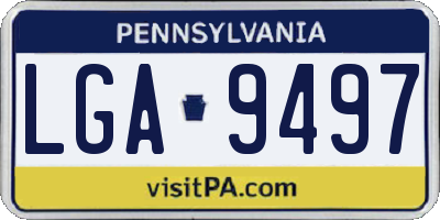 PA license plate LGA9497