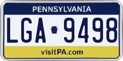 PA license plate LGA9498