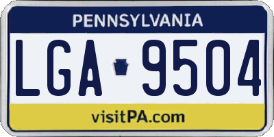 PA license plate LGA9504