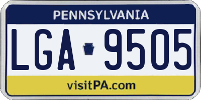 PA license plate LGA9505