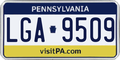 PA license plate LGA9509