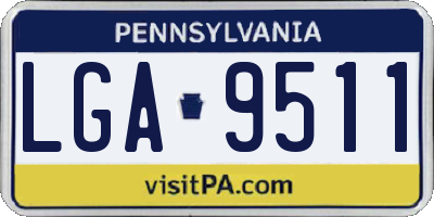 PA license plate LGA9511