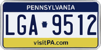 PA license plate LGA9512