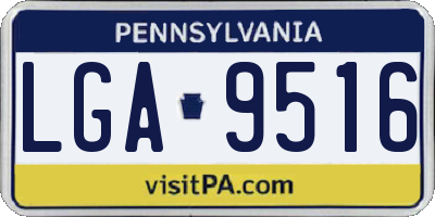 PA license plate LGA9516