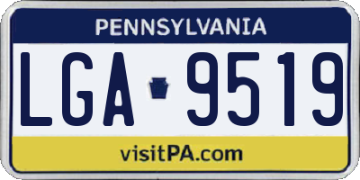 PA license plate LGA9519
