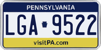 PA license plate LGA9522