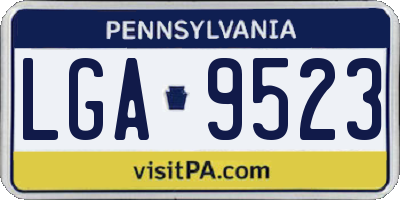 PA license plate LGA9523