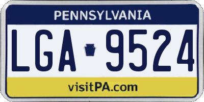 PA license plate LGA9524