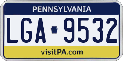 PA license plate LGA9532