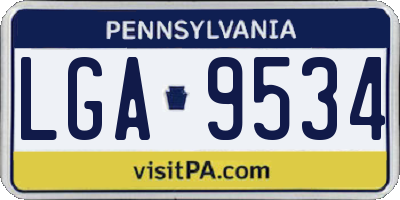 PA license plate LGA9534
