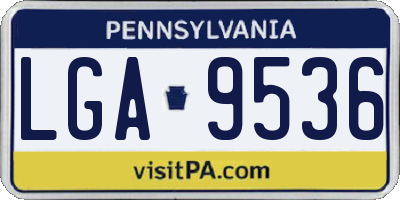 PA license plate LGA9536