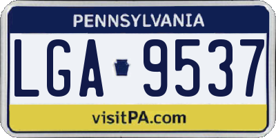 PA license plate LGA9537