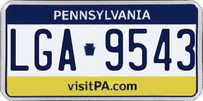 PA license plate LGA9543