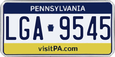 PA license plate LGA9545