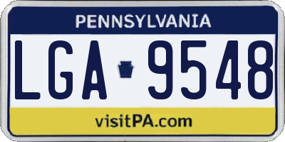 PA license plate LGA9548