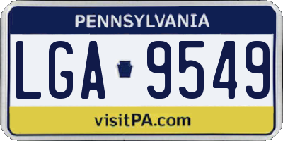 PA license plate LGA9549