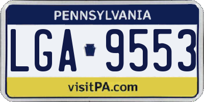 PA license plate LGA9553