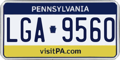 PA license plate LGA9560