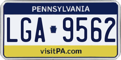 PA license plate LGA9562