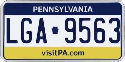 PA license plate LGA9563