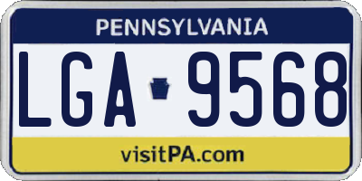 PA license plate LGA9568