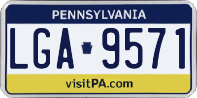 PA license plate LGA9571