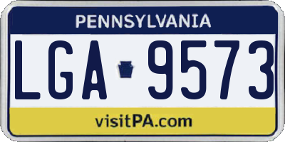 PA license plate LGA9573