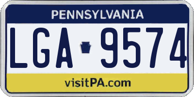 PA license plate LGA9574