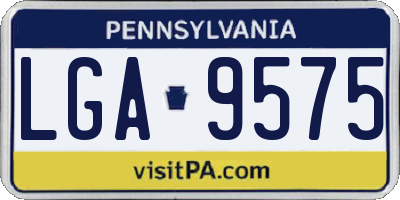 PA license plate LGA9575