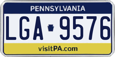 PA license plate LGA9576