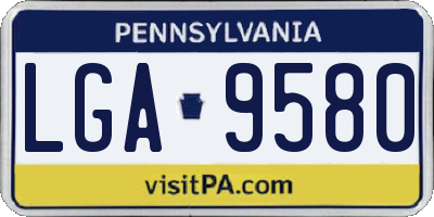 PA license plate LGA9580