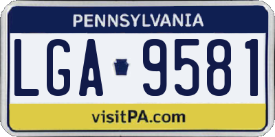 PA license plate LGA9581