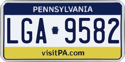 PA license plate LGA9582