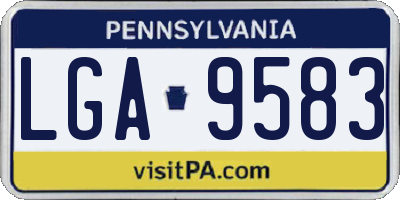PA license plate LGA9583