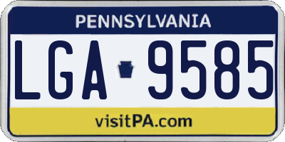 PA license plate LGA9585