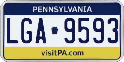 PA license plate LGA9593