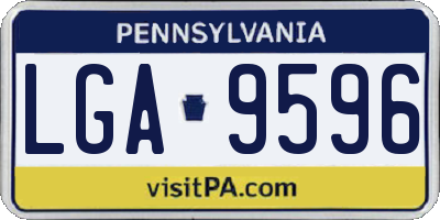 PA license plate LGA9596