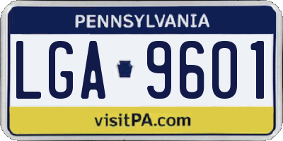 PA license plate LGA9601