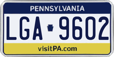 PA license plate LGA9602