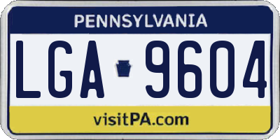 PA license plate LGA9604