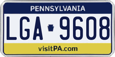 PA license plate LGA9608