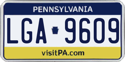 PA license plate LGA9609