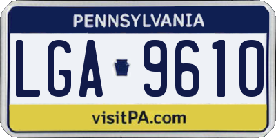 PA license plate LGA9610