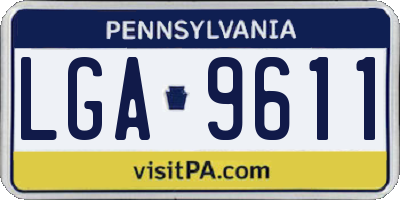 PA license plate LGA9611
