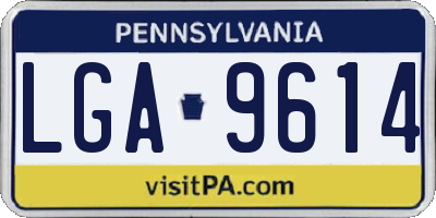PA license plate LGA9614