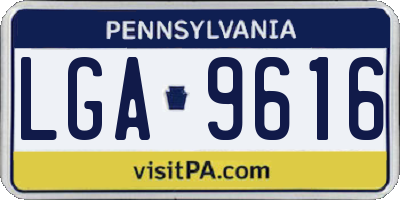 PA license plate LGA9616