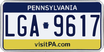 PA license plate LGA9617